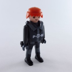 Playmobil 2317 Playmobil Police Man Gray and Black