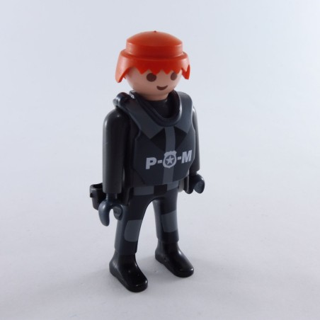 Playmobil 2317 Playmobil Homme Policier Gris et Noir