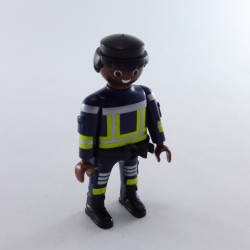 Playmobil 28679 Playmobil Firefighter Man Blue and Yellow Fluo African