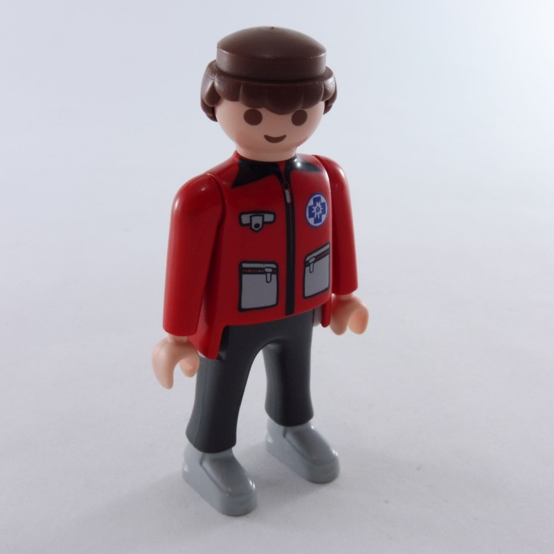 Playmobil Homme Rouge et Gris Secouriste