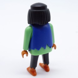 Playmobil Hispanic Man Pïrate Green and Black Blue Vest