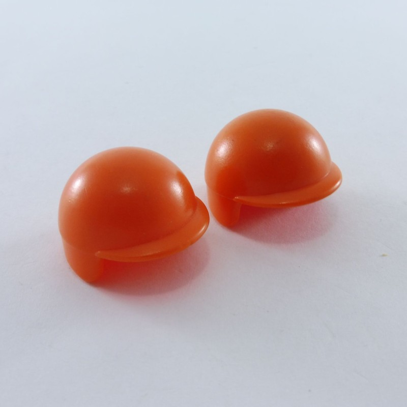 Playmobil 16037 Playmobil Lot de 2 Casques de Moto Vintage Orange