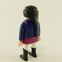 Playmobil Femme Violet et Blanc avec Gilet Bleu