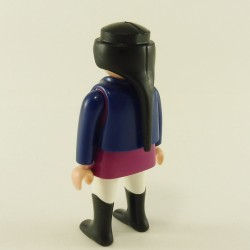 Playmobil Purple and White Woman with Blue Vest