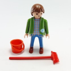 Playmobil 4722 Playmobil Man working in the zoo with Broom and Bucket