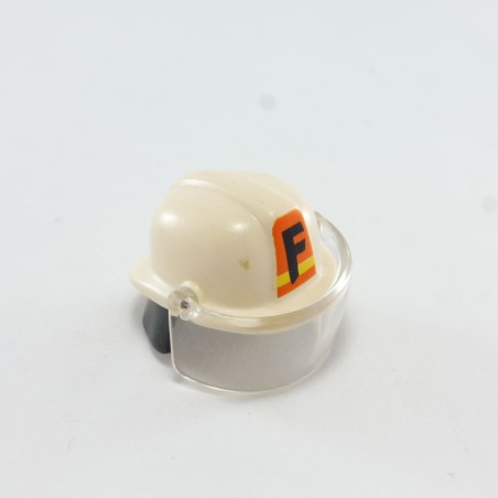 Playmobil 17112 Playmobil Casque de Pompier Blanc avec Logo et Visière