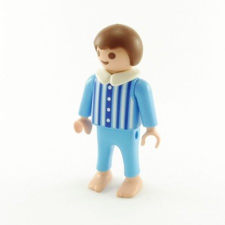 Playmobil 14832 Playmobil Enfant Garçon Pyjama Bleu 1900 5324 4661 Col Blanc