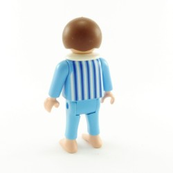 Playmobil Enfant Garçon Pyjama Bleu 1900 5324 4661 Col Blanc