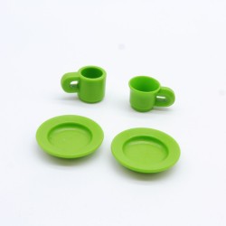 Playmobil 30828 Playmobil Set of 2 Plates and 2 Green Cups