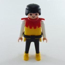 Playmobil 1201 Playmobil Man Knight Black Yellow and White with Red Collar