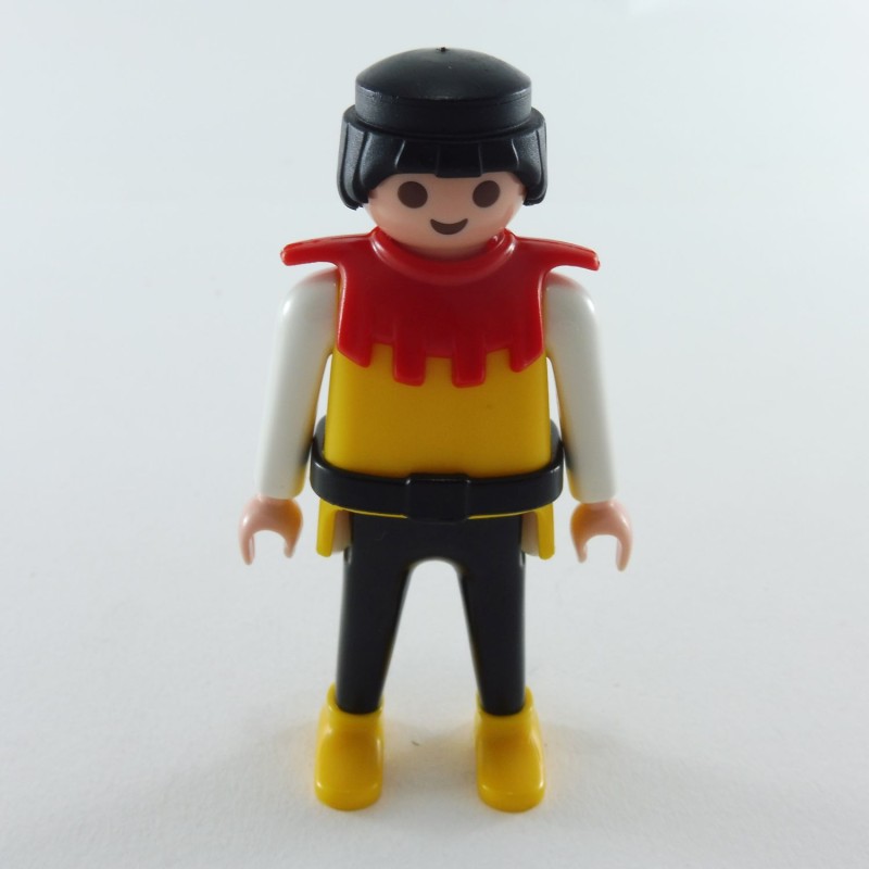 Playmobil 1201 Playmobil Homme Chevalier Noir Jaune et Blanc avec Col Rouge