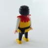 Playmobil Man Knight Black Yellow and White with Red Collar