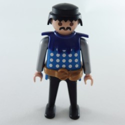 Playmobil 1202 Playmobil Male Knight Black Blue and Silver with Blue Collar