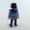 Playmobil Homme Chevalier Noir Bleu et Argent avec Col Bleu