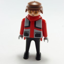 Playmobil 21653 Playmobil Black & Red man with Red & Grey Waistcoat EX DI