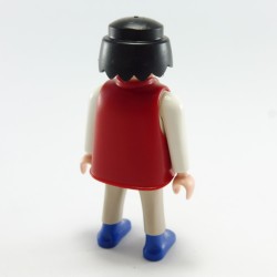 Playmobil Homme Gris Bleu et Blanc avec Gilet Rouge