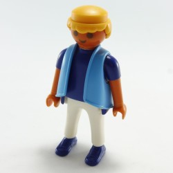 Playmobil 21652 Playmobil Homme Hispanique Blanc et Bleu avec Gilet Bleu