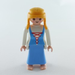 Playmobil 1586 Playmobil Medieval Woman Blue and White Barefooted