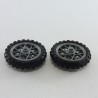 Playmobil 27459 Playmobil Lot of 2 Gray Motorcycle Wheels