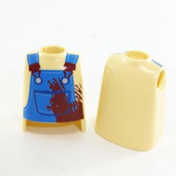 Playmobil Set of 2 Busts Cowboy Yellow Straw Dungarees