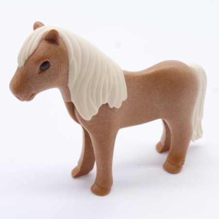 Playmobil 16658 Playmobil Poney Marron avec Crinière Blanche