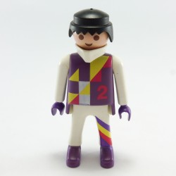 Playmobil 21737 Playmobil Man Moto Cross Pilot White & Purple with White Collar