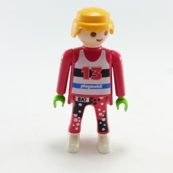 Playmobil 21743 Playmobil Man Ski Athletic Pink & White with Green Hands