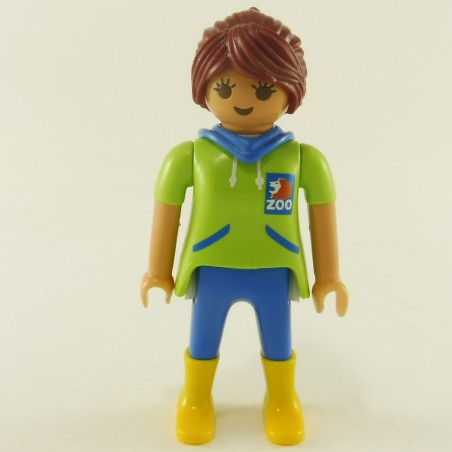 Playmobil 23566 Playmobil Modern Woman Green and Blue with Yellow Boots Zoo