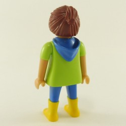 Playmobil Femme Moderne Vert et Bleu avec Bottes Jaunes Zoo