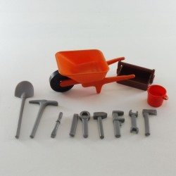 Playmobil 11318 Playmobil Orange Wheelbarrow with Tools
