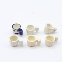 Playmobil 18239 Playmobil Lot of 6 White Vintage Dirty Colored or Yellow Cups