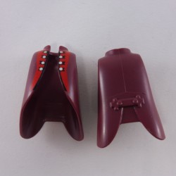 Playmobil 24461 Playmobil Lot of 2 Eggplant Coats with Red Edges and Silver Buttons
