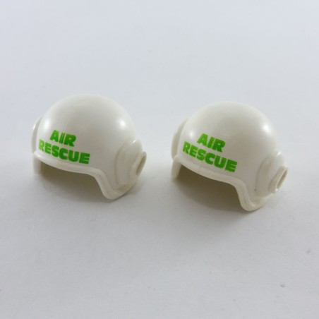 Playmobil 16049 Playmobil Lot de 2 Casques Pilote Hélicoptère Blanc et Vert Air Rescue