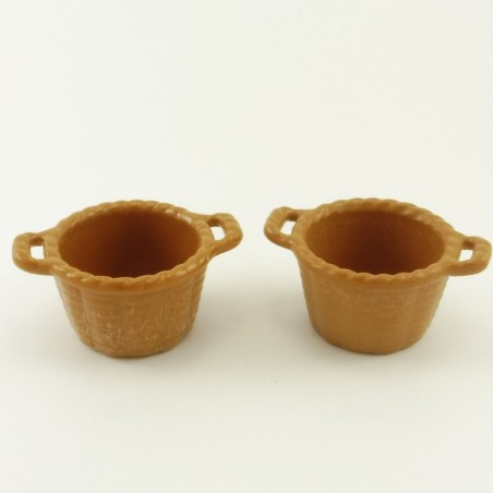 Playmobil 6504 Playmobil Set of 2 Light Brown Round Baskets