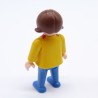 Playmobil Child Girl Blue & Yellow Triangles Red Collar