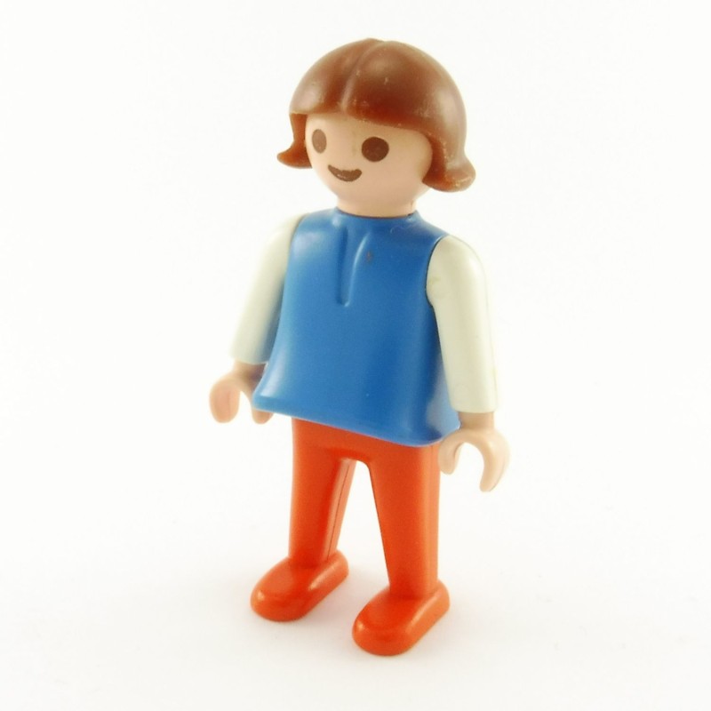 Playmobil Child Vintage Girl Blue Red White
