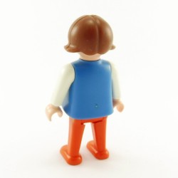 Playmobil Child Vintage Girl Blue Red White