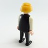 Playmobil Cowboy Shériff Noir et Blanc Vintage Cheveux Blonds