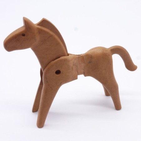 Playmobil 32207 Playmobil Cheval Marron Clair 1ere Génération un peu sale