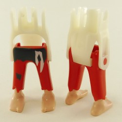 Playmobil 9127 Playmobil Lot of 2 Pairs of Red Legs with Gray Belt and Barefoot