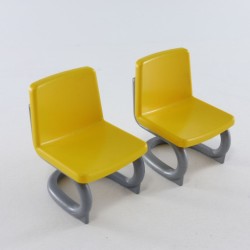 Playmobil 8609 Playmobil Set of 2 Yellow and Gray Office Chairs