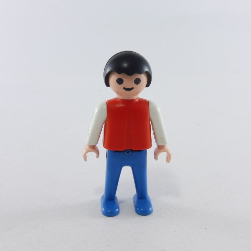 Playmobil Enfant Garçon Vintage Rouge Bleu Blanc