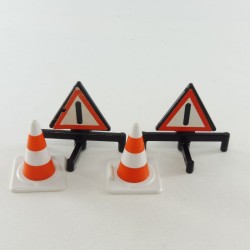 Playmobil 2742 Playmobil Lot of 2 Cones and 2 Triangles Signalisation