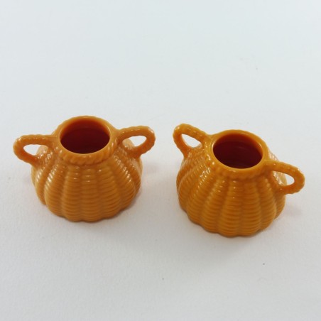 Playmobil 27186 Playmobil Set of 2 Round Orange Wicker Baskets