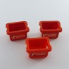 Playmobil 27255 Playmobil Lot de 3 Caisses Rouges Vintage pour Bouteilles stickers abimés