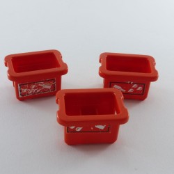 Playmobil 27256 Playmobil Set of 3 Vintage Red Crates for Bottles Damaged Stickers
