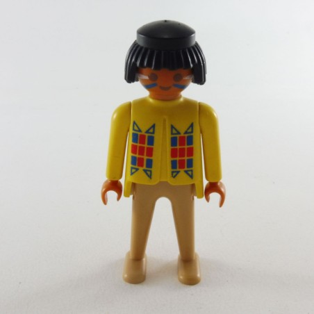 Playmobil 1342 Playmobil Guerrier Indien Vintage Jaune et Marron 3396