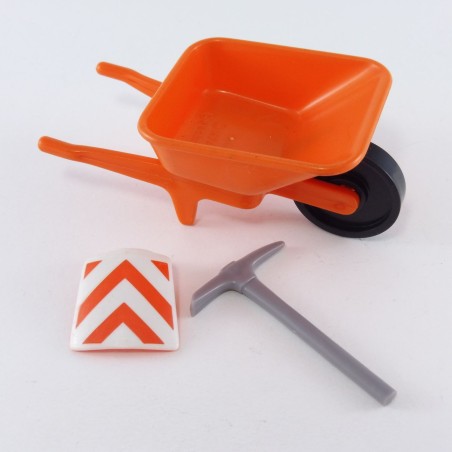 Playmobil 10372 Playmobil Wheelbarrow Orange Vintage Pick & Work Vest