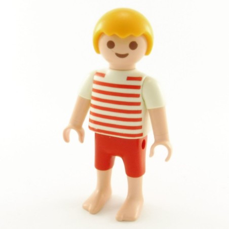 Playmobil 21937 Playmobil Enfant Garçon Rouge et Blanc Pieds Nus 3205 4281