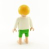 Playmobil Enfant Garçon Salopette Verte Pieds Nus Déssin Herisson 3210